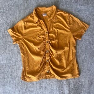 Women's Mustard Button-Up Top
